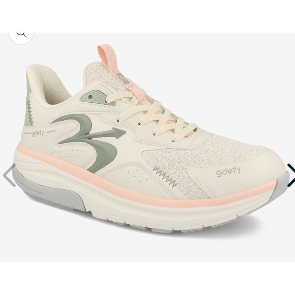 GDEFY Gravity Defyer Mighty Walk Athletic Shoes Womens Size 11 White/Pink/Sage